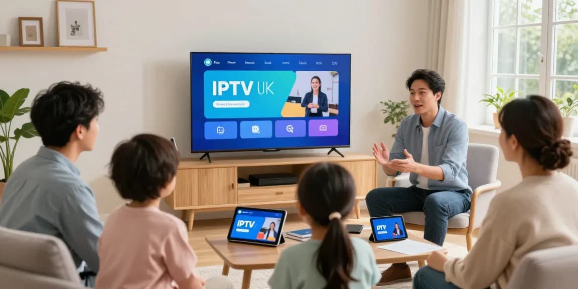 Trusted IPTV UK service provider consulting local family in their home.