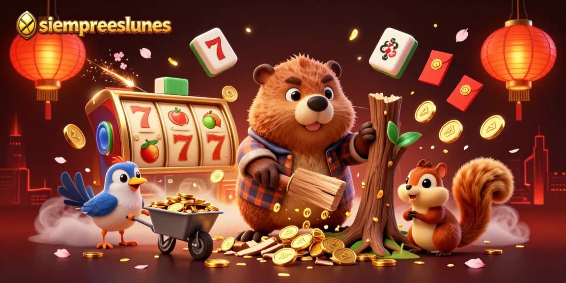 Experience the excitement at siempreeslunes with a thrilling casino scene filled with animated characters.