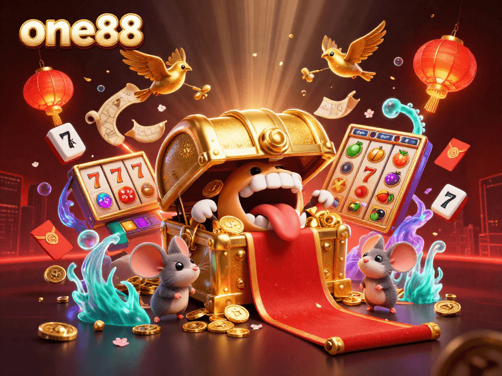 Experience thrilling wins with one88's vibrant casino adventure featuring slots and treasure.