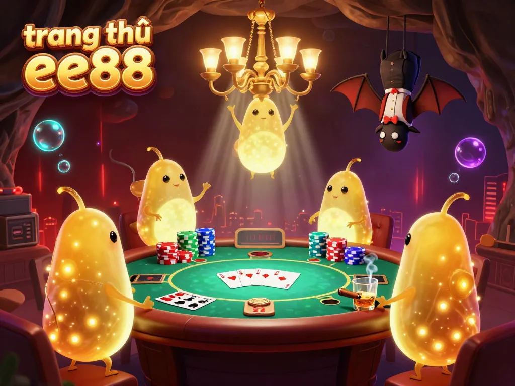Explore vibrant gaming action at trang chủ ee88 with unique glowworms lighting up a colorful casino scene.