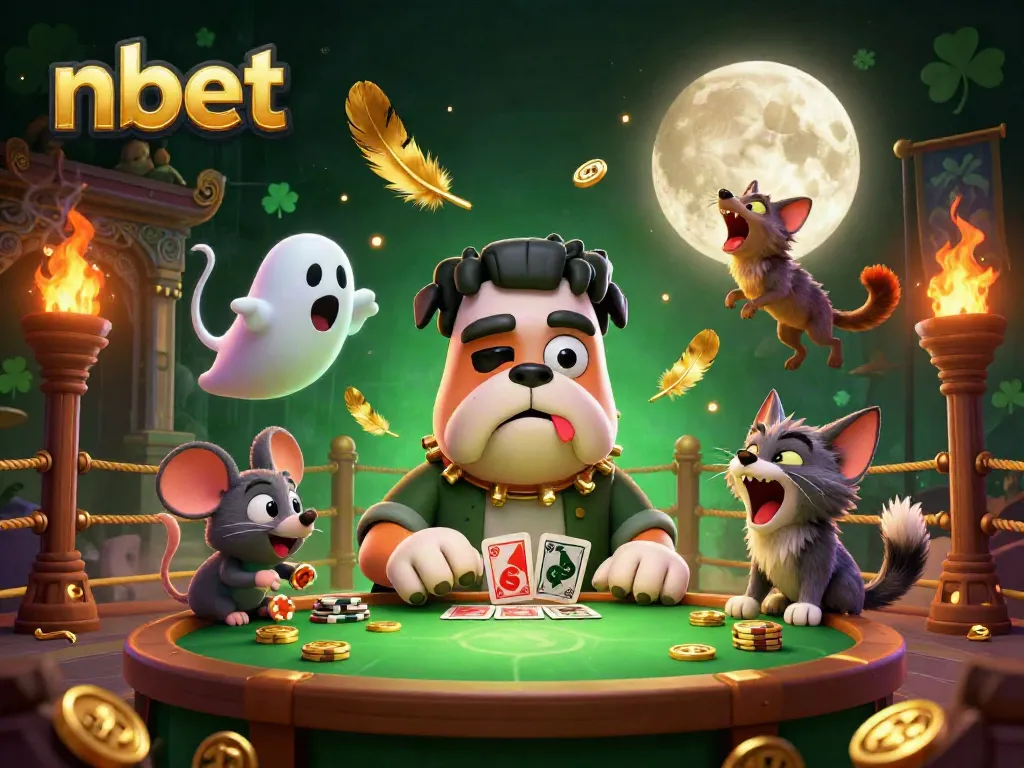 Engage in thrilling nbet gameplay with lively characters at a colorful casino table, showcasing action and vibrant elements.