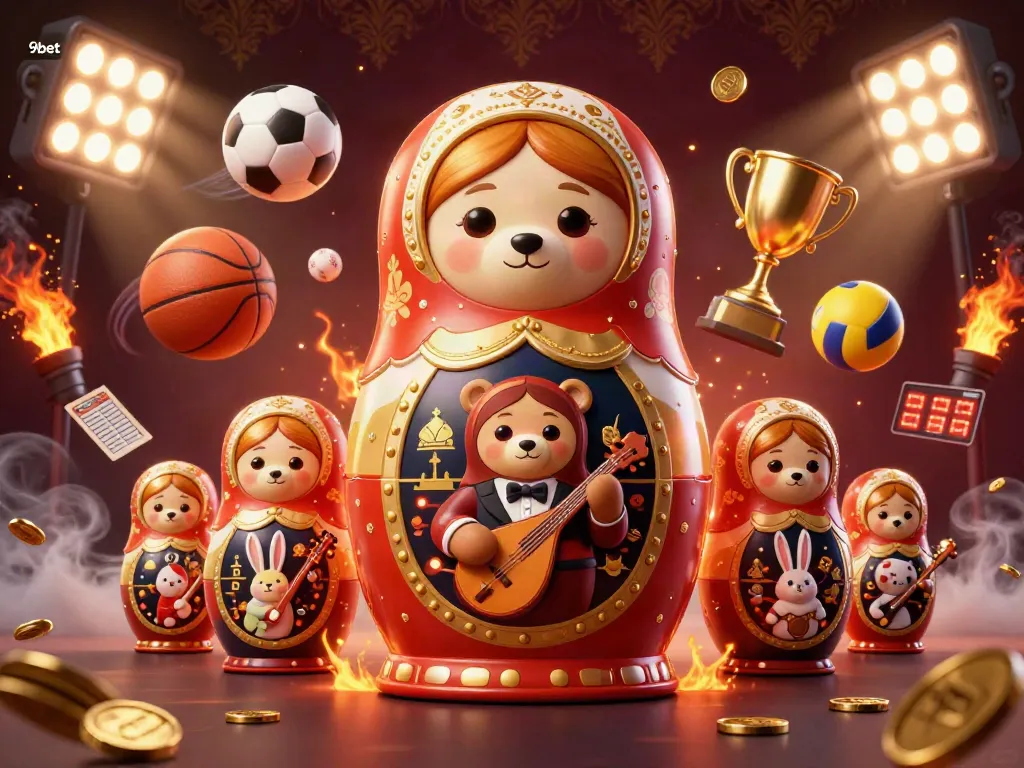 Experience the thrill of winning at 9bet with this immersive casino illustration featuring vibrant characters and dynamic sports elements.